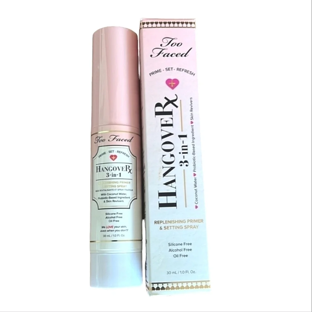 Too Faced Hangover Rx 3-in-1 Replenishing Primer & Setting Spray 1.0 Fl Oz NEW